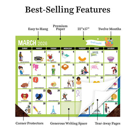 2026 Every Day's A Holiday Large Desk Pad Monthly Blotter Calendar - 0