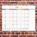 2026 Rainbow Blocks Large Desk Pad Monthly Blotter Calendar-5