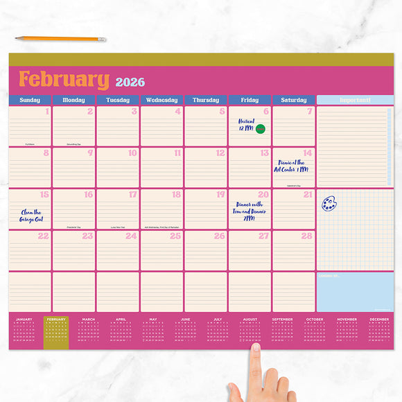 2026 Sherbet Large Desk Pad Monthly Blotter Calendar