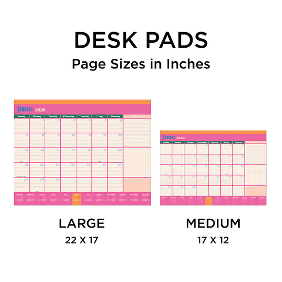 2026 Sherbet Large Desk Pad Monthly Blotter Calendar