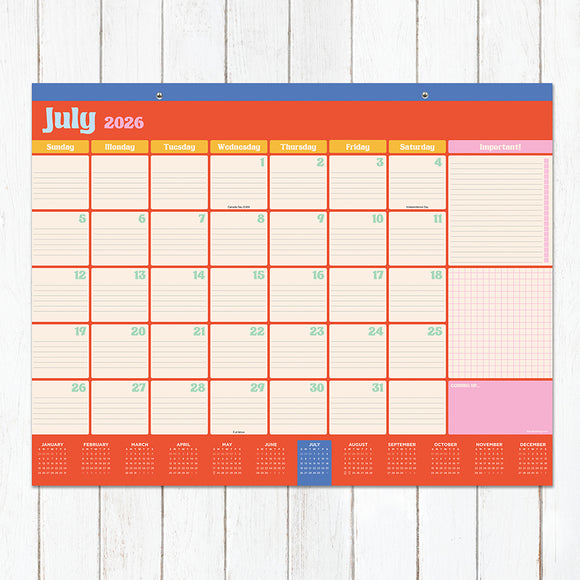 2026 Sherbet Large Desk Pad Monthly Blotter Calendar