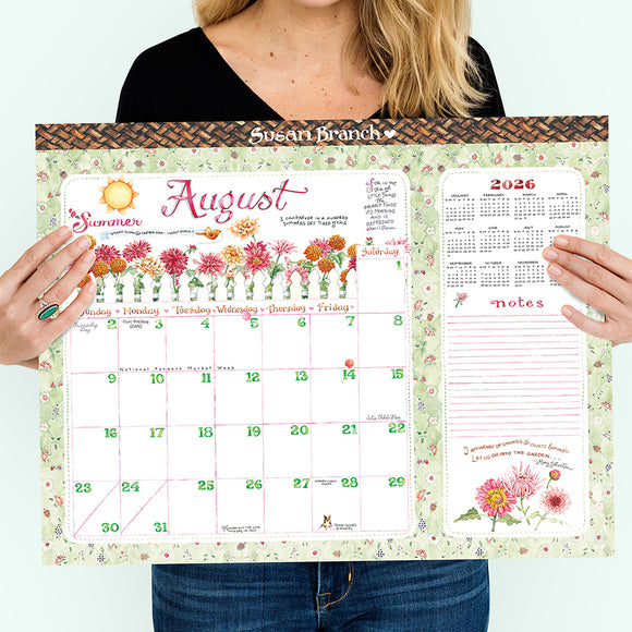 2026 Susan Branch Large Desk Pad Monthly Blotter Calendar