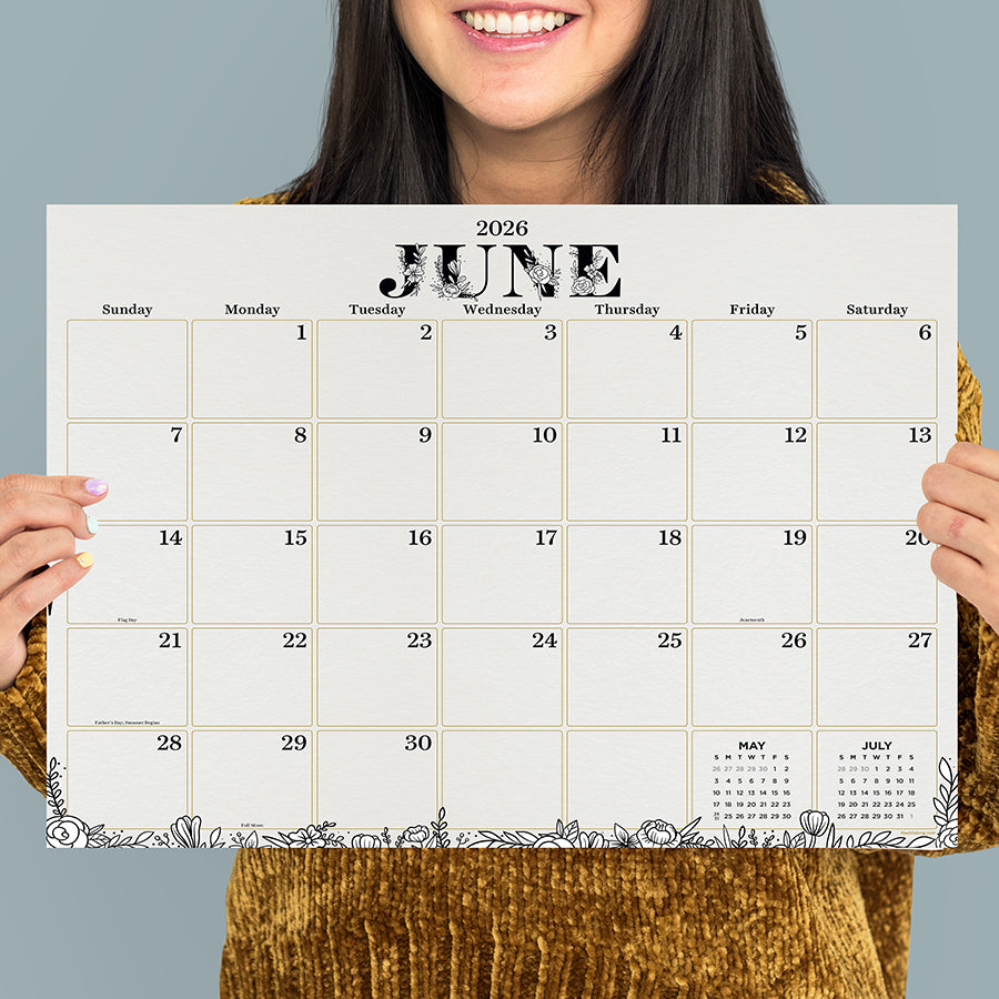 2026 Floral Medium Desk Pad Monthly Blotter Calendar TF Publishing 2026-floral-medium-desk-pad-monthly-blotter-calendar-tf-publishing