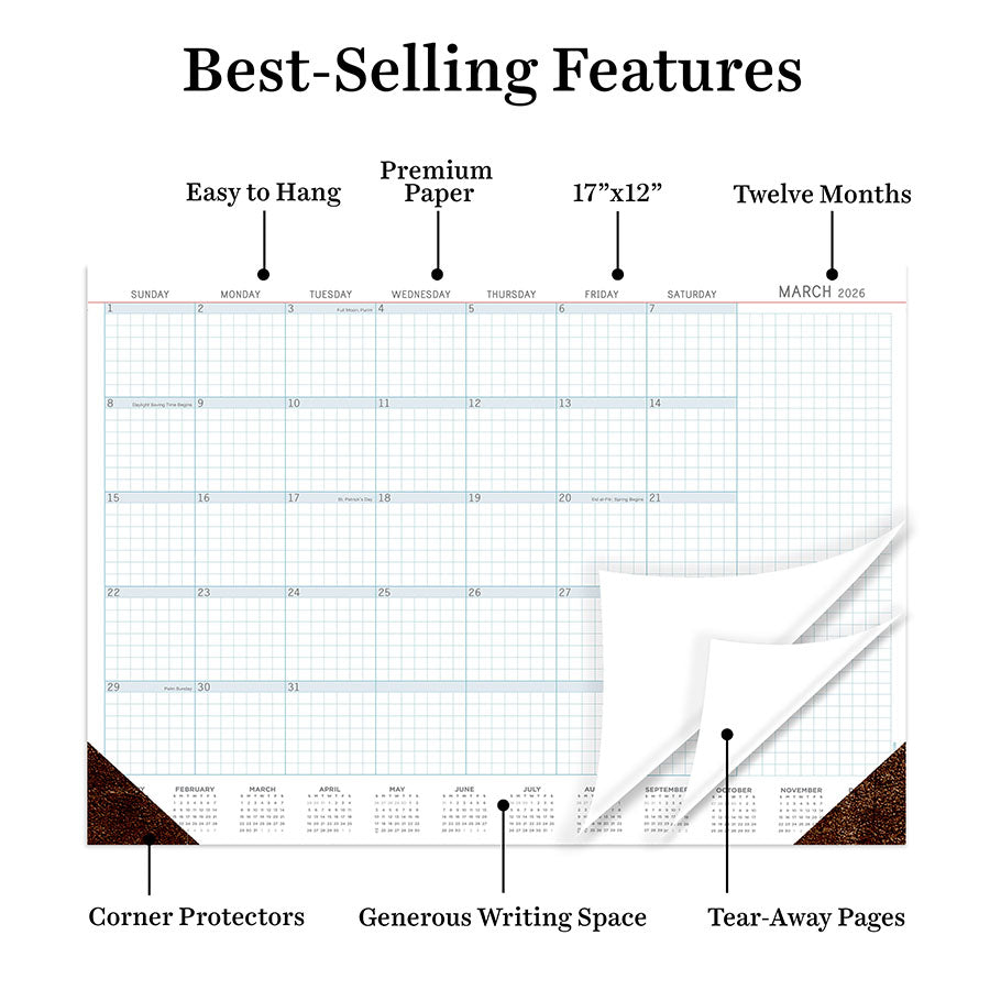 2026 Professional Medium Desk Pad Monthly Blotter Calendar - 0