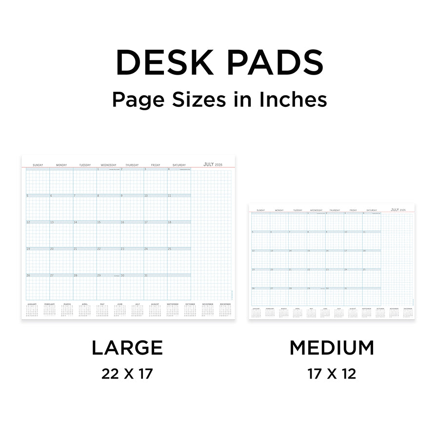 2026 Professional Medium Desk Pad Monthly Blotter Calendar