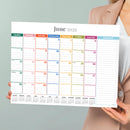 2026 Rainbow Blocks Medium Desk Pad Monthly Blotter Calendar-3