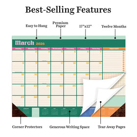 2026 Sherbet Medium Desk Pad Monthly Blotter Calendar - 0