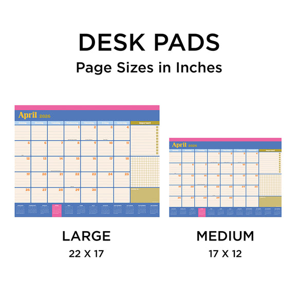 2026 Sherbet Medium Desk Pad Monthly Blotter Calendar
