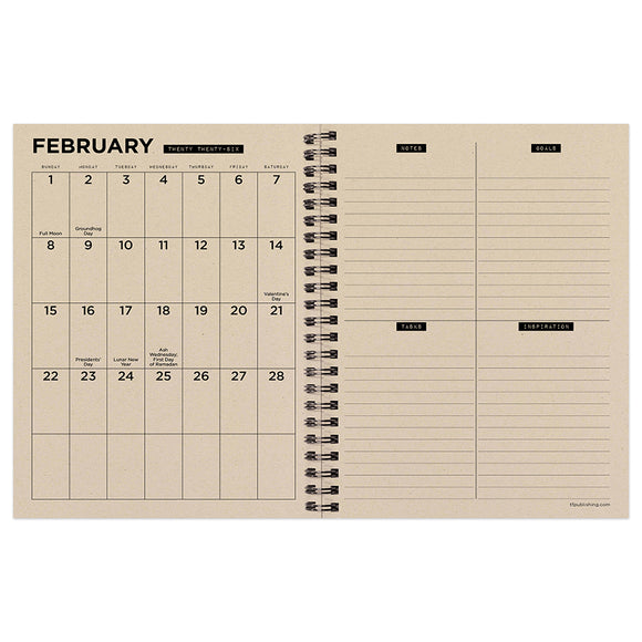 2026 Electric Red Medium Weekly Monthly Planner