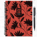 2026 Electric Red Medium Weekly Monthly Planner-1