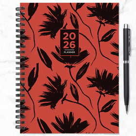 2026 Electric Red Medium Weekly Monthly Planner