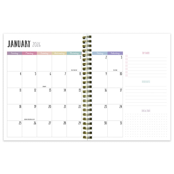 2026 Color Wave Medium Weekly Monthly Planner