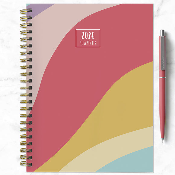 2026 Color Wave Medium Weekly Monthly Planner
