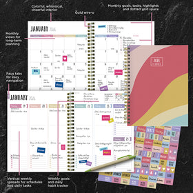 2026 Color Wave Medium Weekly Monthly Planner - 0