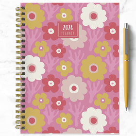 2026 Pink Pretty Petals Medium Weekly Monthly Planner