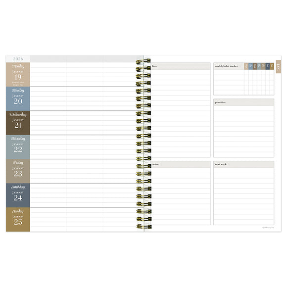 2026 Garden Roses Medium Weekly Monthly Planner