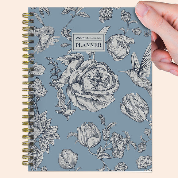 2026 Garden Roses Medium Weekly Monthly Planner