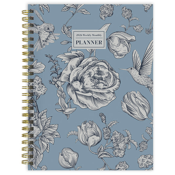 2026 Garden Roses Medium Weekly Monthly Planner
