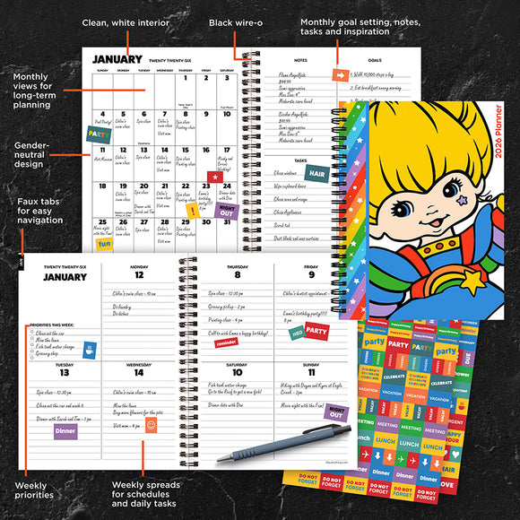 2026 Rainbow Brite Medium Weekly Monthly Planner
