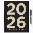 2026 Burnt Black Large Weekly Monthly Planner-1