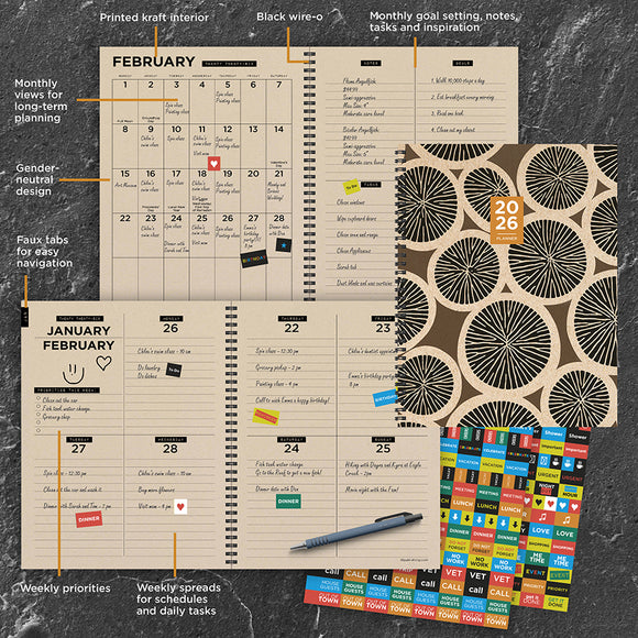 2026 Tree Rings Large Weekly Monthly Planner