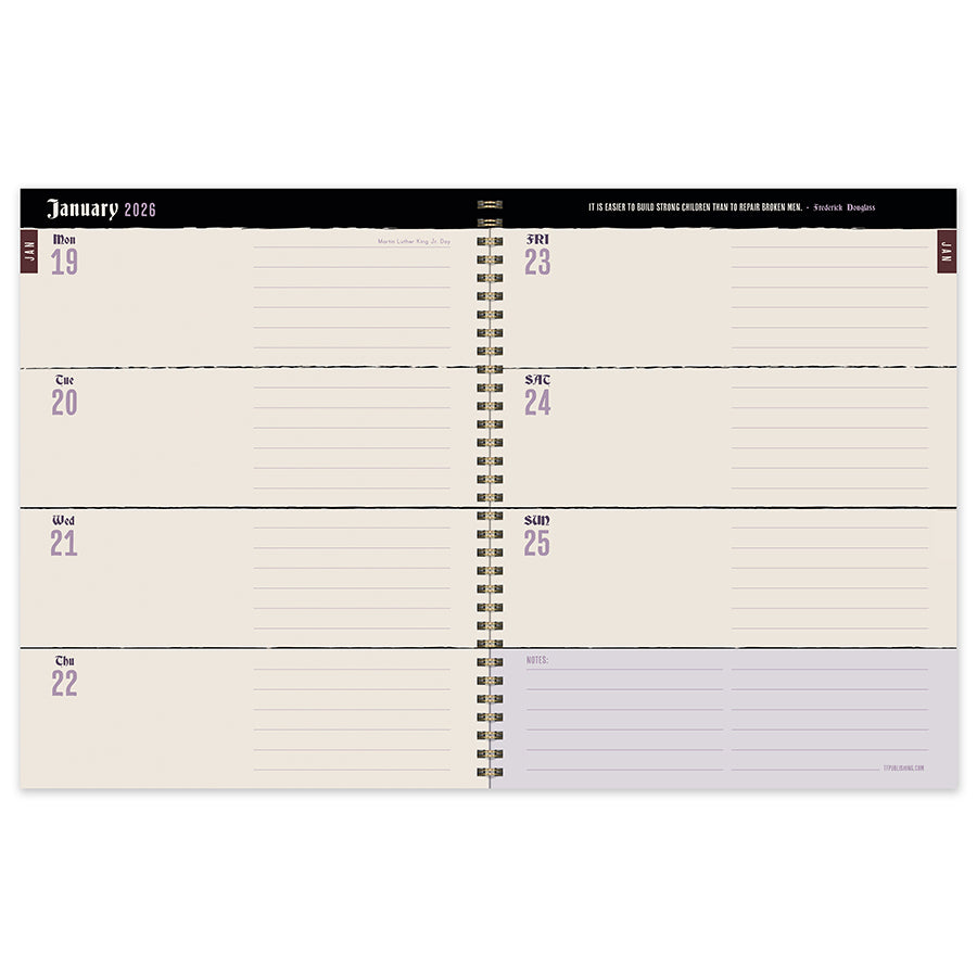 2026 Red Roses Large Weekly Monthly Planner