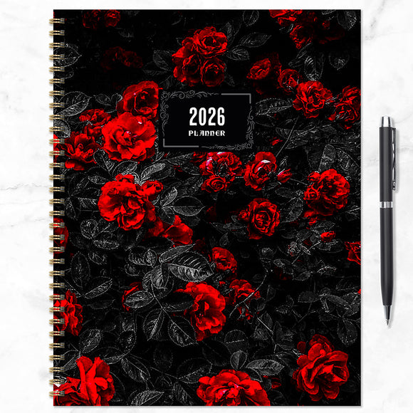 2026 Red Roses Large Weekly Monthly Planner