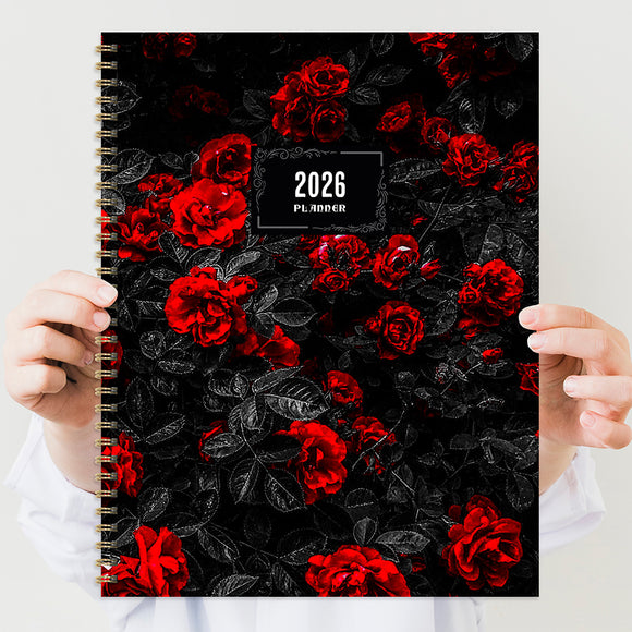 2026 Red Roses Large Weekly Monthly Planner