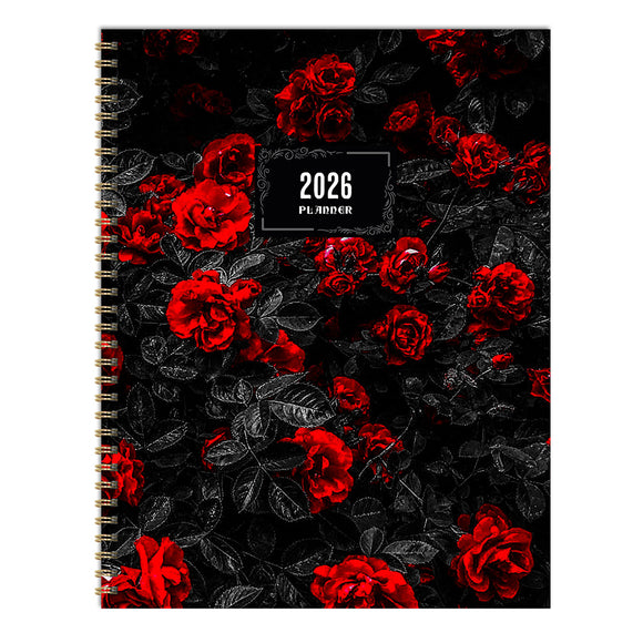 2026 Red Roses Large Weekly Monthly Planner