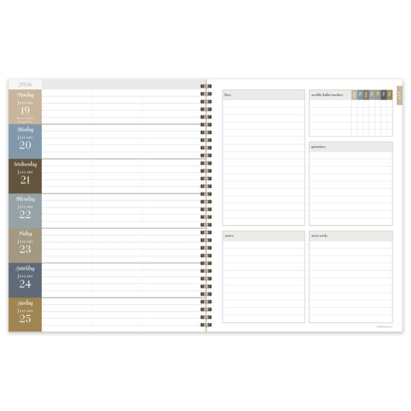 2026 Bonjour Book of Blooms Large Weekly Monthly Planner