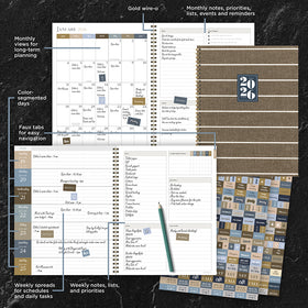 2026 Linen Large Weekly Monthly Planner - 0