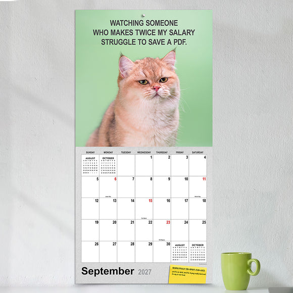 2027 Corporate Cats Wall Calendar