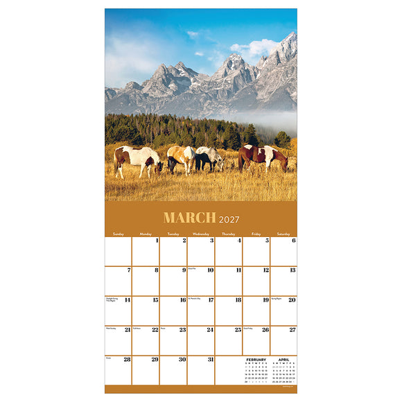 2027 Horses Wall Calendar