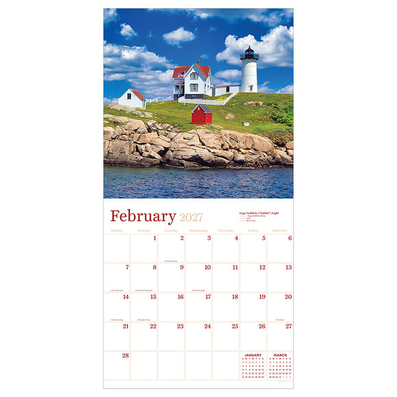 2027 Lighthouses Wall Calendar
