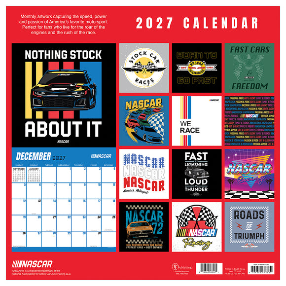 2027 Nascar Trend Wall Calendar