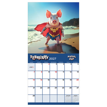 2027 Playful Pigs Wall Calendar - 0