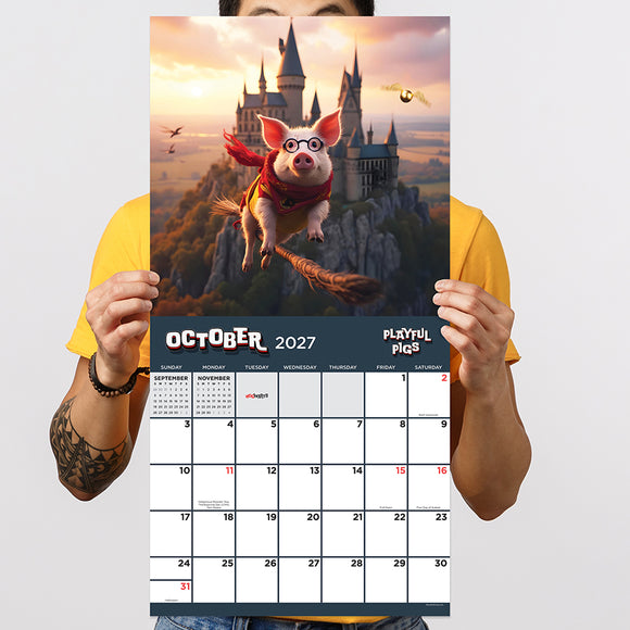 2027 Playful Pigs Wall Calendar