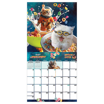 2027 Space Cats Wall Calendar - 0