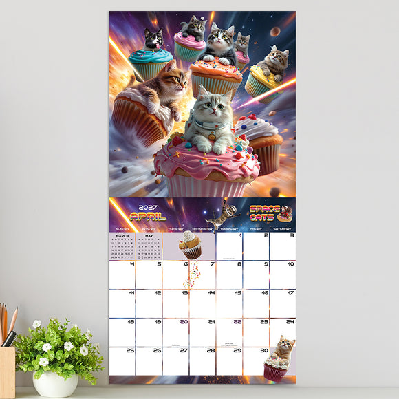 2027 Space Cats Wall Calendar