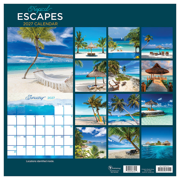 2027 Tropical Escapes Wall Calendar