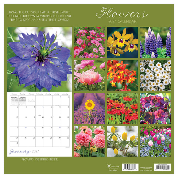 2027 Flowers Wall Calendar