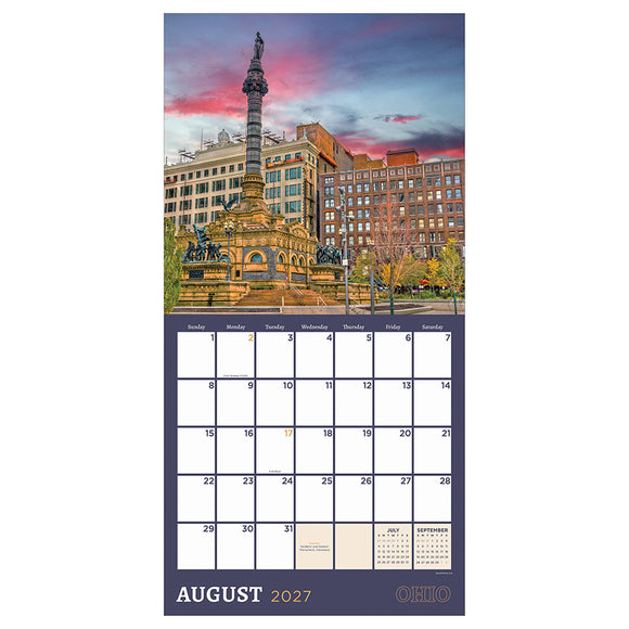 2027 Ohio Wall Calendar