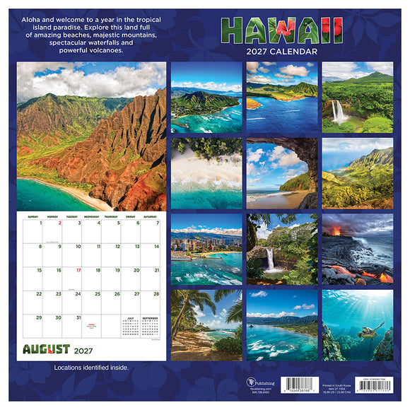 2027 Hawaii Wall Calendar
