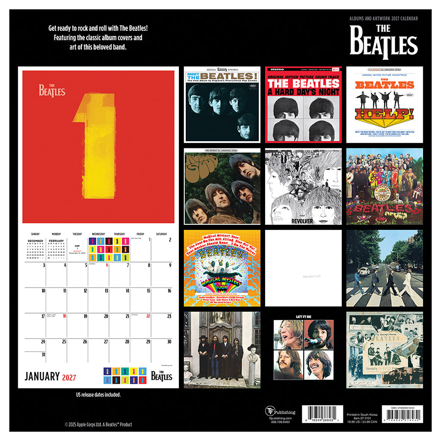 2027 The Beatles: Albums & Artwork Wall Calendar | TF Publishing