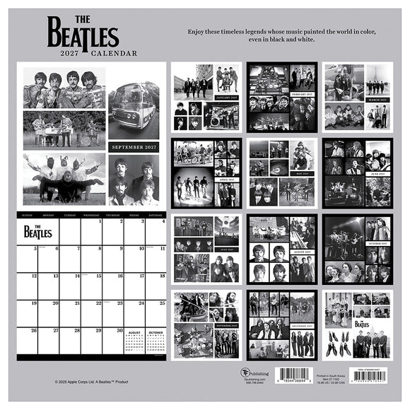 2027 The Beatles: In Black & White Wall Calendar