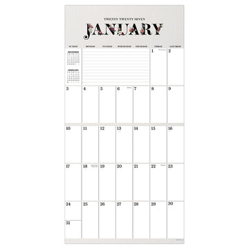 2027 Big Grid-Floral Wall Calendar - 0