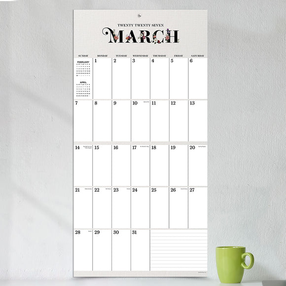 2027 Big Grid-Floral Wall Calendar