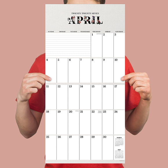 2027 Big Grid-Floral Wall Calendar
