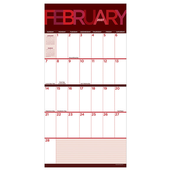 2027 Big Print Wall Calendar
