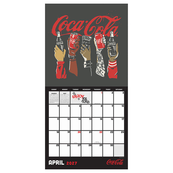 2027 Coca-Cola Red Mixtape Wall Calendar